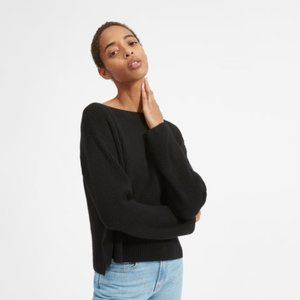 Everlane Cashmere Rib Boatneck Sweater - Black